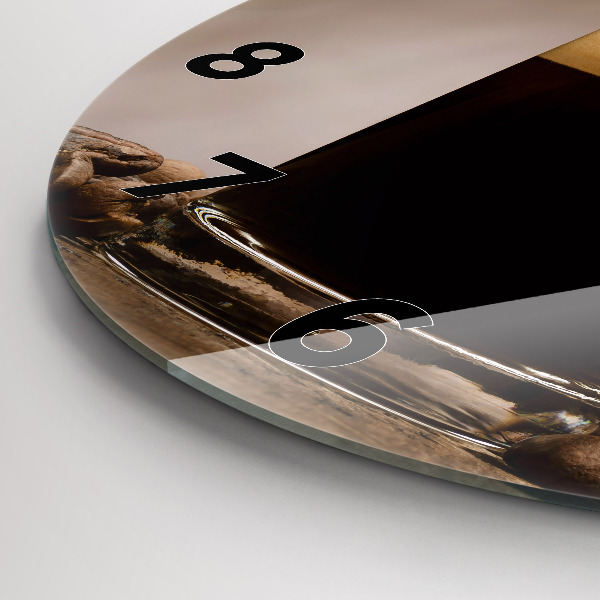 Wanduhr glas rund Becher mit Kaffee