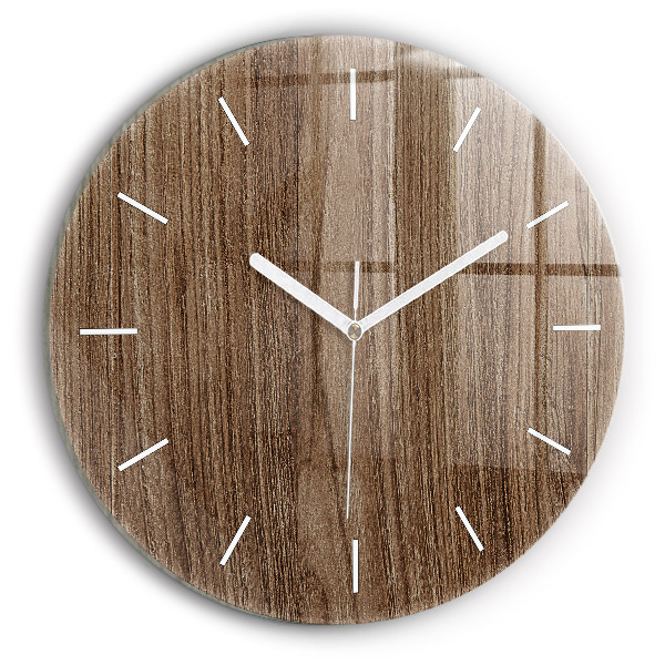 Wanduhr rund Dunkles Holz