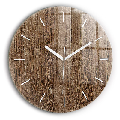 Wanduhr rund Dunkles Holz