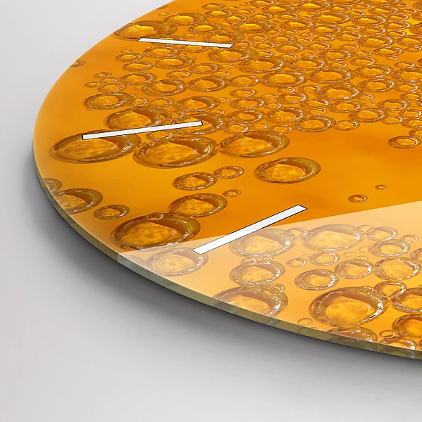 Wanduhr glas rund Bier