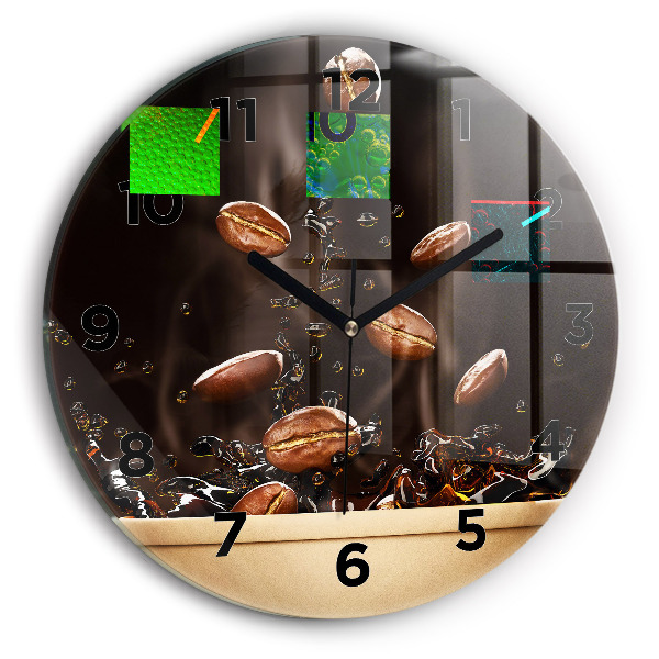 Wanduhr glas rund Heißer Kaffee
