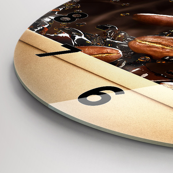Wanduhr glas rund Heißer Kaffee