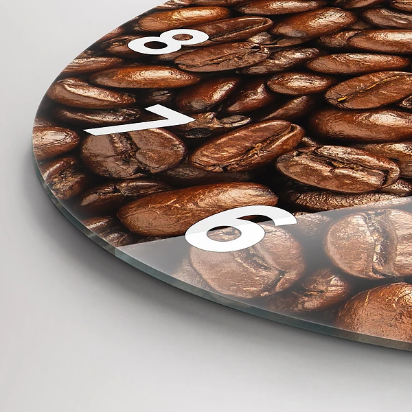 Wanduhr rund mit motiv Kaffeebohnen