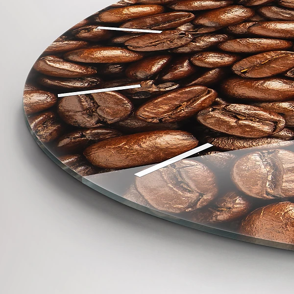 Wanduhr rund mit motiv Kaffeebohnen