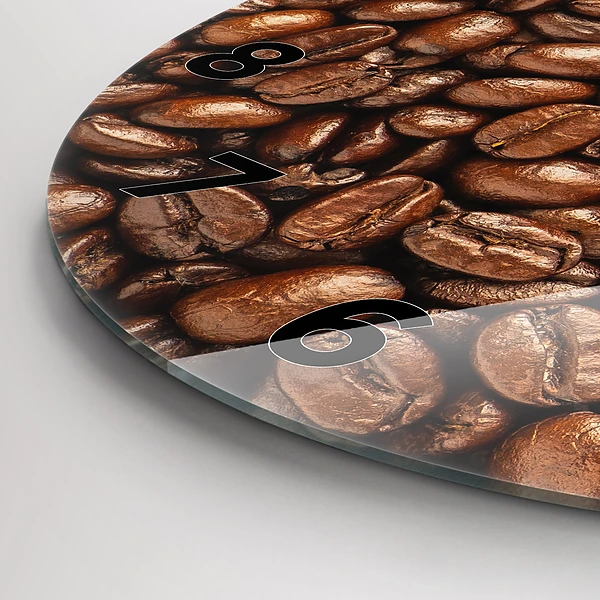 Wanduhr rund mit motiv Kaffeebohnen
