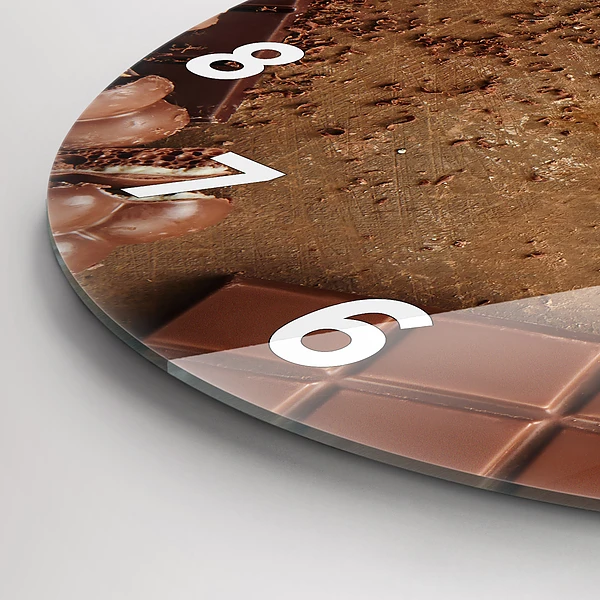 Wanduhr glas rund Schokoladentafeln