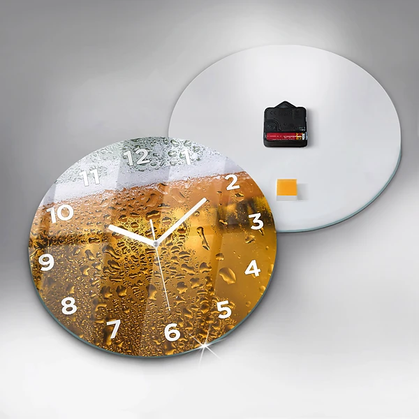 Wanduhr rund Bierkrug
