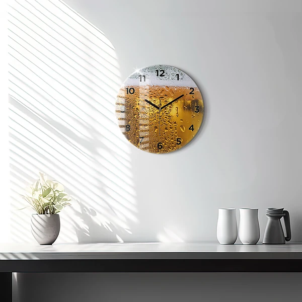 Wanduhr rund Bierkrug