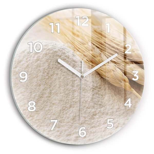 Wanduhr rund mit motiv Mehl