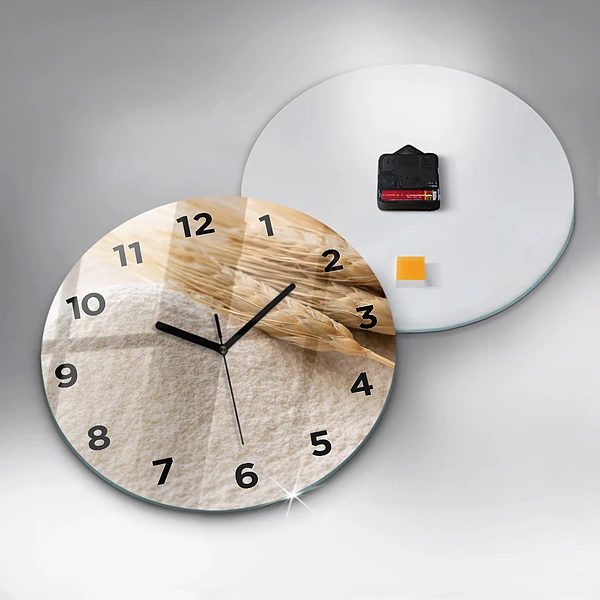 Wanduhr rund mit motiv Mehl