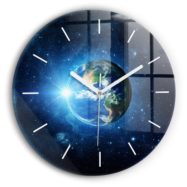 Wanduhr rund mit motiv Erde und die Galaxie - NASA