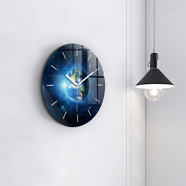 Wanduhr rund mit motiv Erde und die Galaxie - NASA