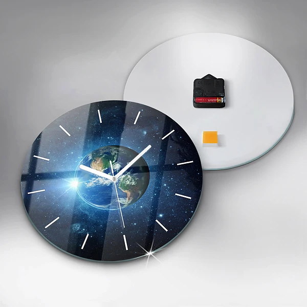 Wanduhr rund mit motiv Erde und die Galaxie - NASA