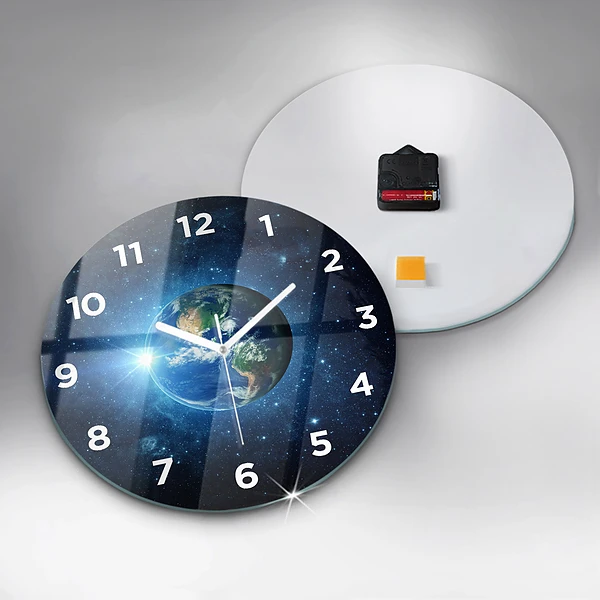 Wanduhr rund mit motiv Erde und die Galaxie - NASA