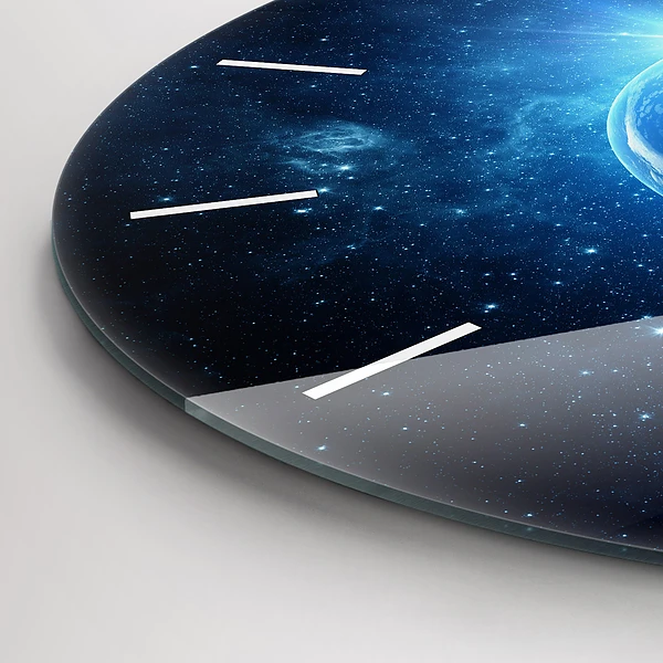 Wanduhr rund mit motiv Erde und die Galaxie - NASA