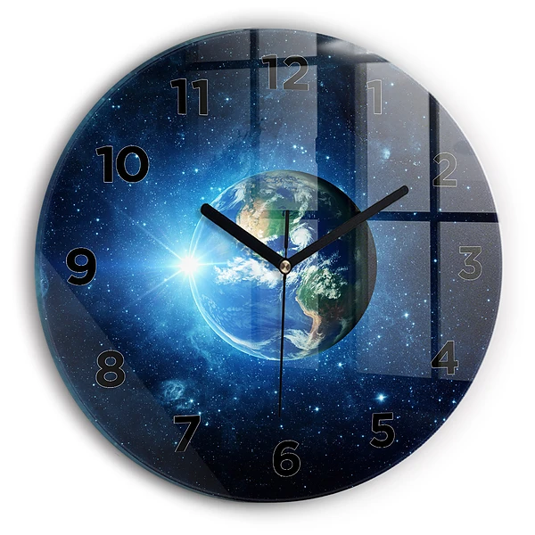 Wanduhr rund mit motiv Erde und die Galaxie - NASA