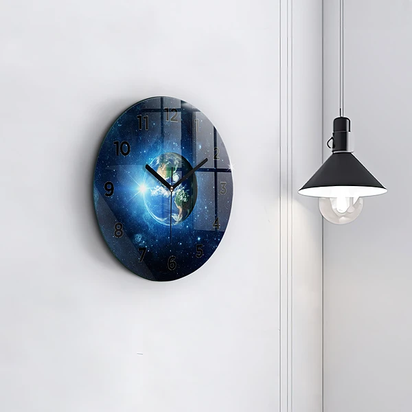 Wanduhr rund mit motiv Erde und die Galaxie - NASA