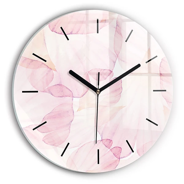 Wanduhr rund mit motiv Aquarellierte Blütenblätter