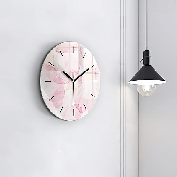 Wanduhr rund mit motiv Aquarellierte Blütenblätter