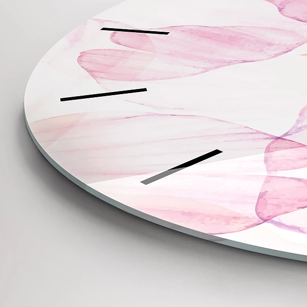 Wanduhr rund mit motiv Aquarellierte Blütenblätter