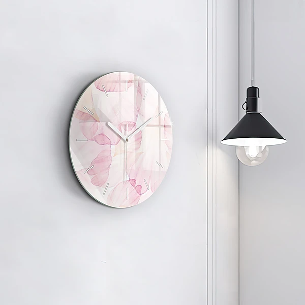 Wanduhr rund mit motiv Aquarellierte Blütenblätter