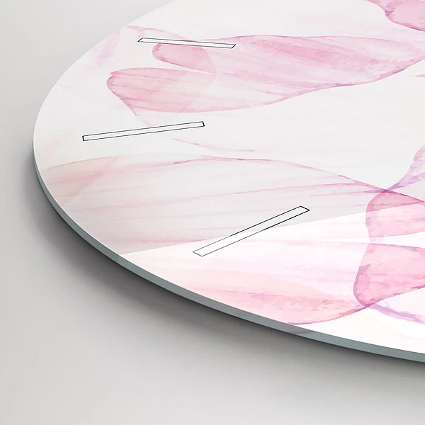 Wanduhr rund mit motiv Aquarellierte Blütenblätter