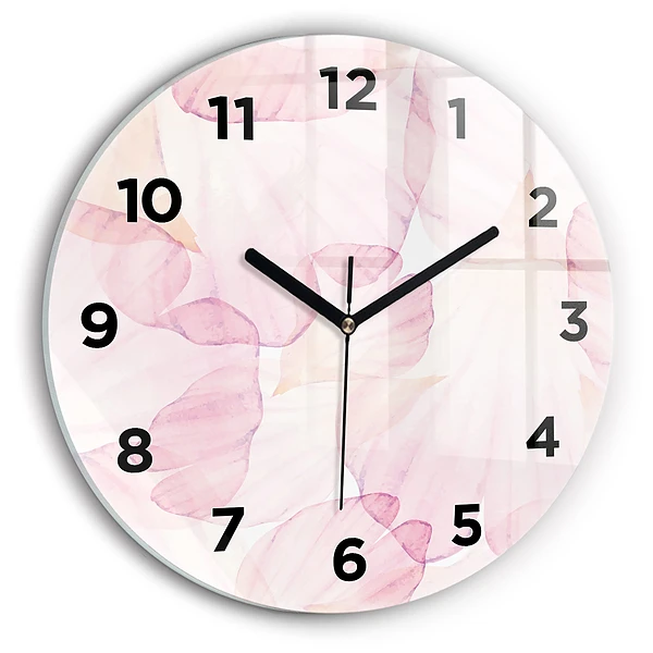 Wanduhr rund mit motiv Aquarellierte Blütenblätter