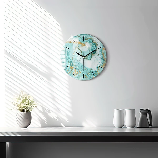 Wanduhr rund Marmor Textur
