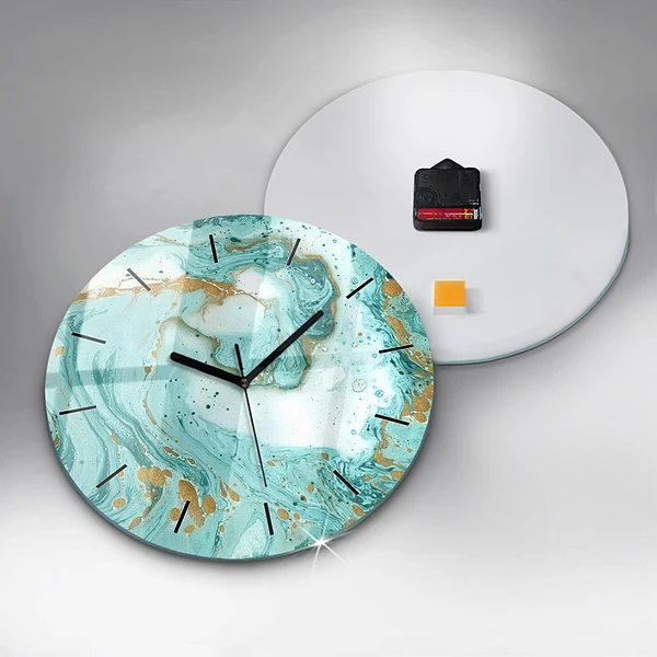 Wanduhr rund Marmor Textur