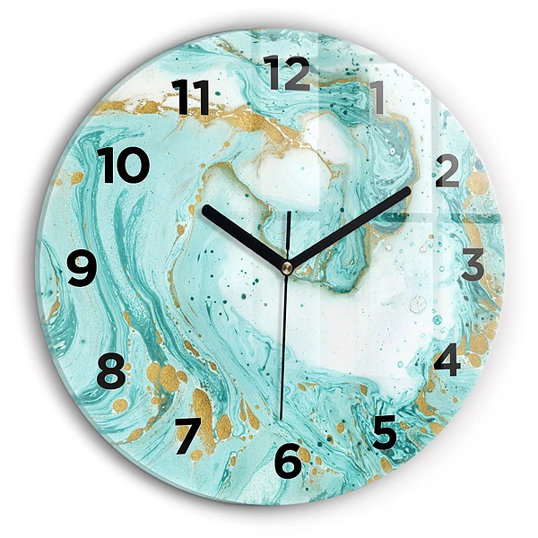 Wanduhr rund Marmor Textur