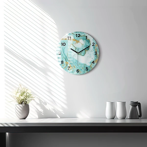 Wanduhr rund Marmor Textur