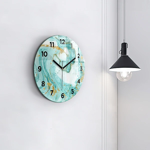 Wanduhr rund Marmor Textur
