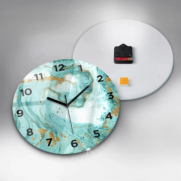 Wanduhr rund Marmor Textur