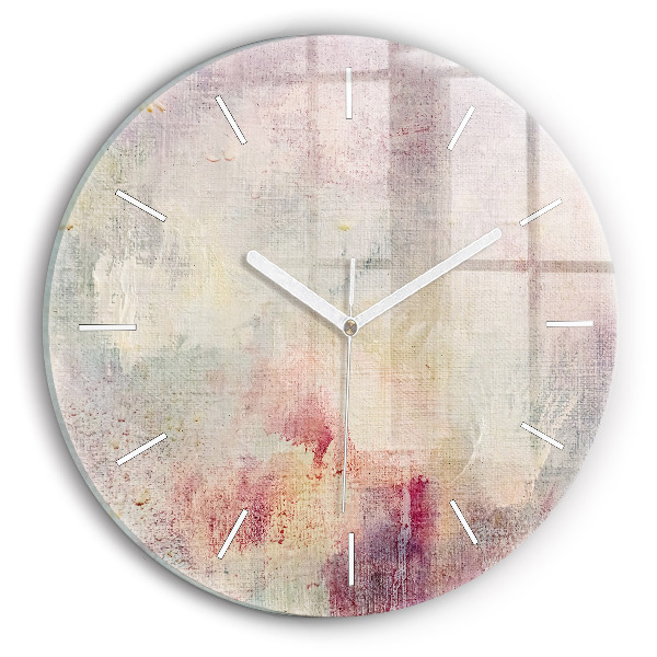Wanduhr glas rund Gemalte Abstraktion