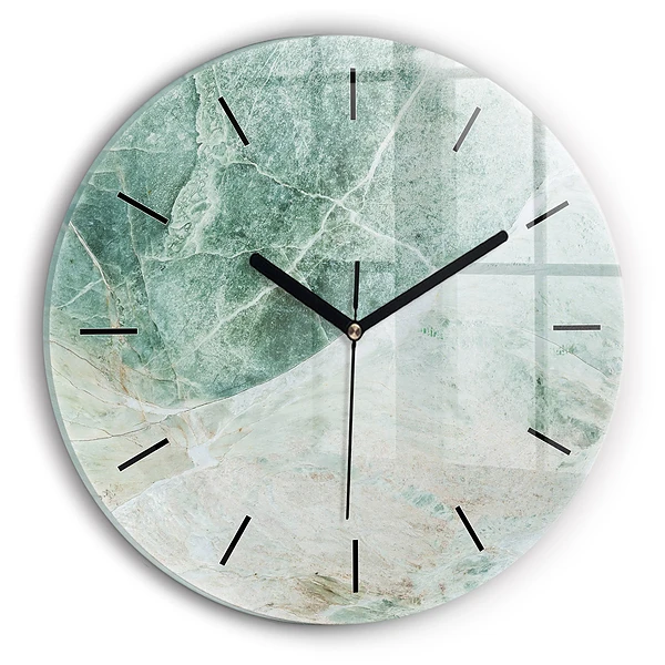 Wanduhr glas rund Marmor Stein Textur