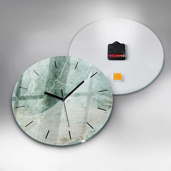 Wanduhr glas rund Marmor Stein Textur