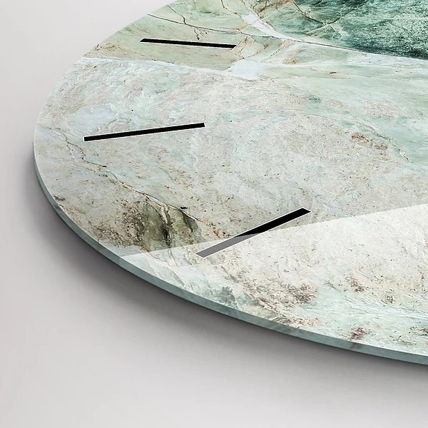 Wanduhr glas rund Marmor Stein Textur