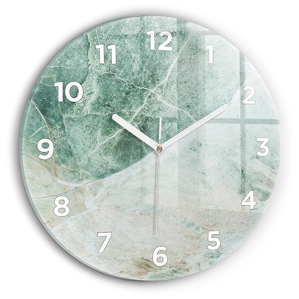 Wanduhr glas rund Marmor Stein Textur