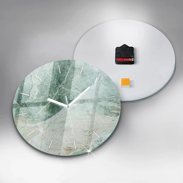 Wanduhr glas rund Marmor Stein Textur