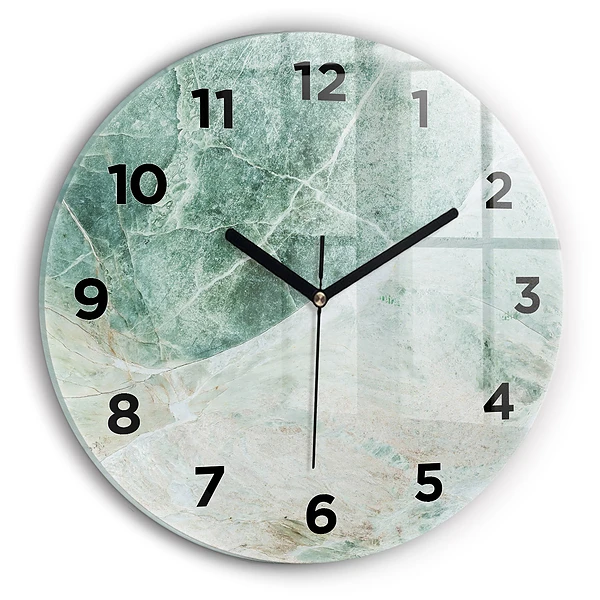 Wanduhr glas rund Marmor Stein Textur