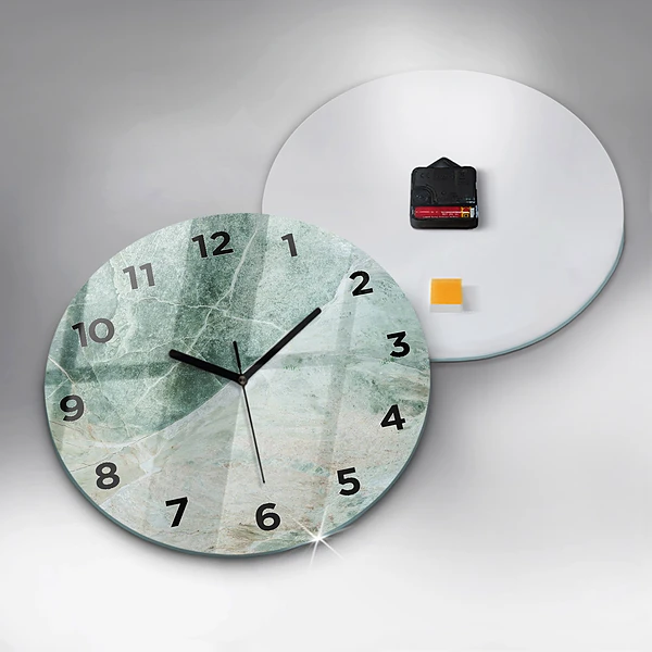 Wanduhr glas rund Marmor Stein Textur