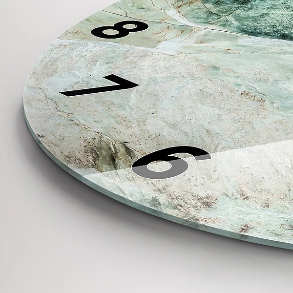 Wanduhr glas rund Marmor Stein Textur
