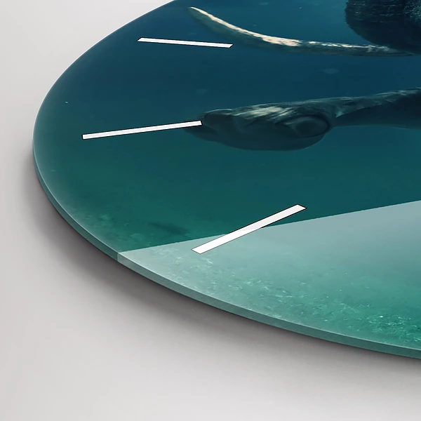 Wanduhr rund mit motiv Schwimmender Elefant im Ozean