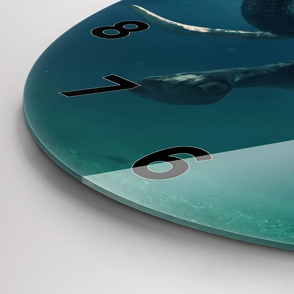 Wanduhr rund mit motiv Schwimmender Elefant im Ozean