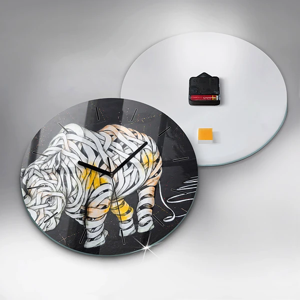 Wanduhr rund mit motiv Abstraktes Rhinozeros
