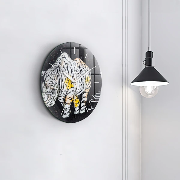Wanduhr rund mit motiv Abstraktes Rhinozeros