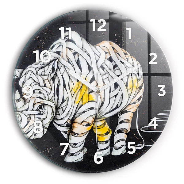Wanduhr rund mit motiv Abstraktes Rhinozeros
