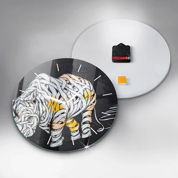 Wanduhr rund mit motiv Abstraktes Rhinozeros