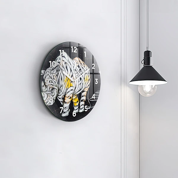 Wanduhr rund mit motiv Abstraktes Rhinozeros