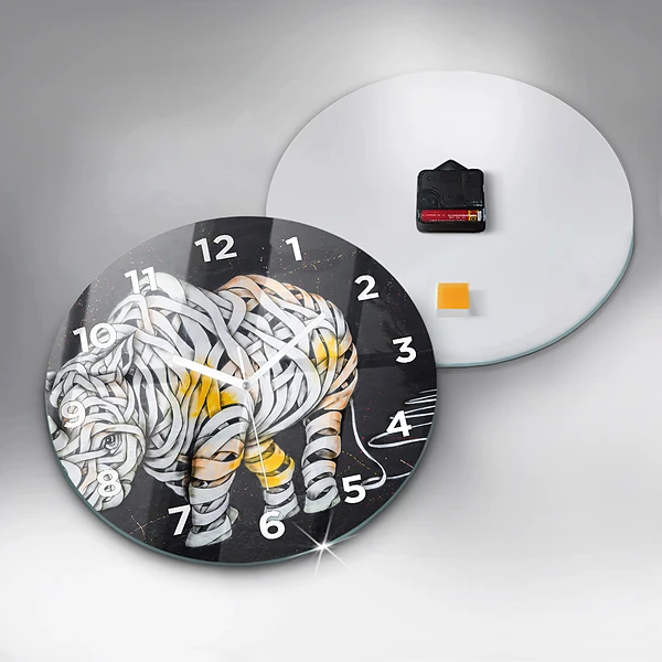 Wanduhr rund mit motiv Abstraktes Rhinozeros